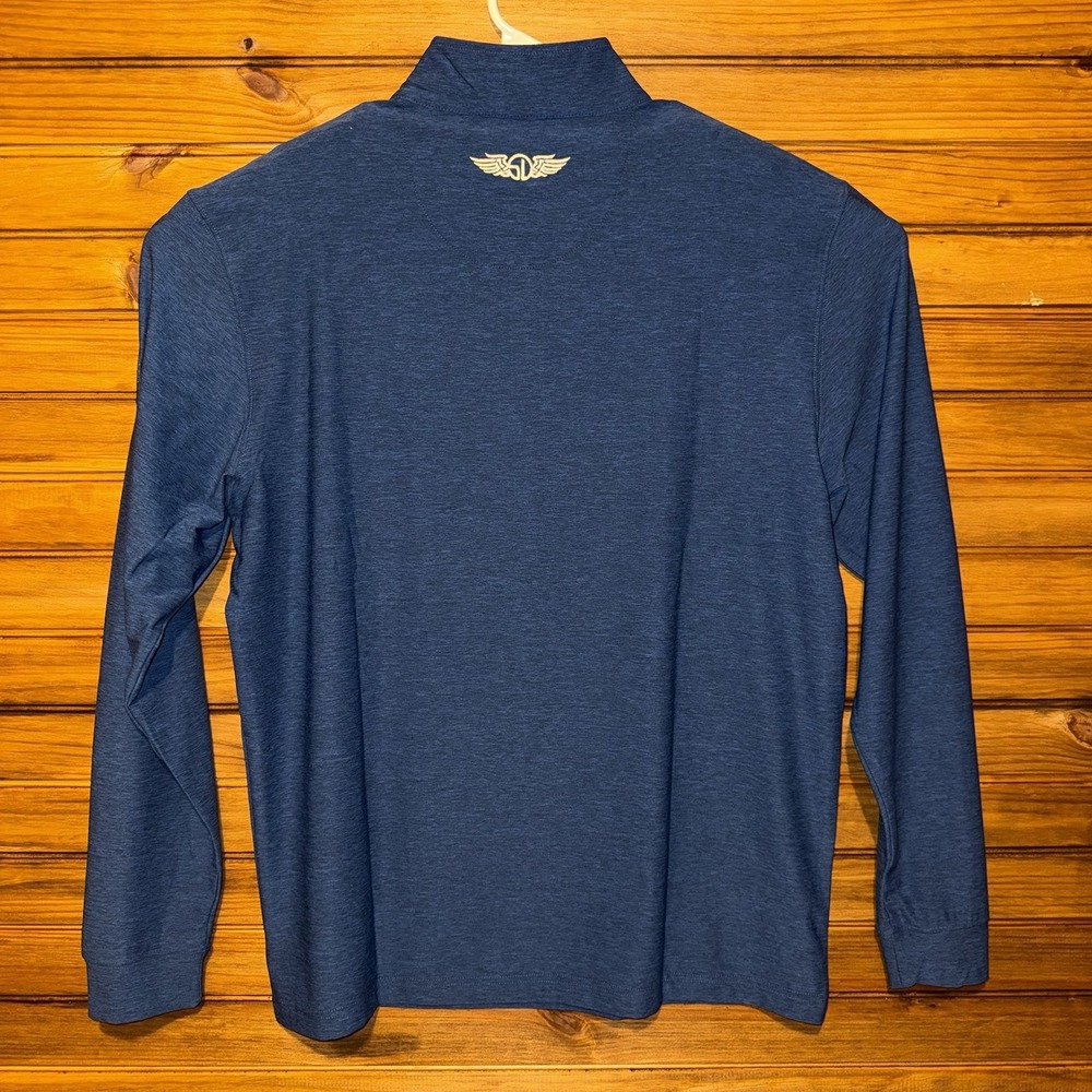 Straight Down Quarter Zip Mens Medium Blue Pullover Performance Golf Lightweight - Picture 2 of 9
